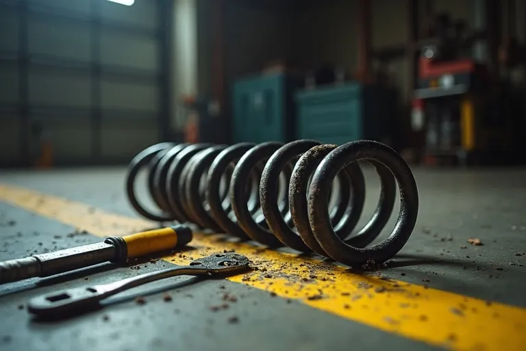 Broken garage door spring warning