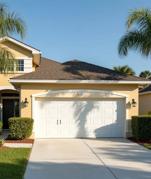 Modern completed garage door installation